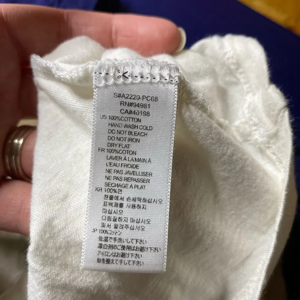 Y2K Forever 21 White and Navy Baseball Tee